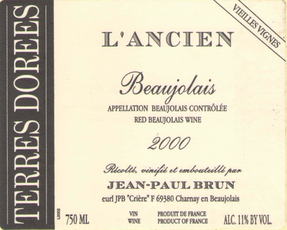 Jean Paul Brun Terres Dorées Beaujolais L'Ancien Vieilles Vignes 2022
